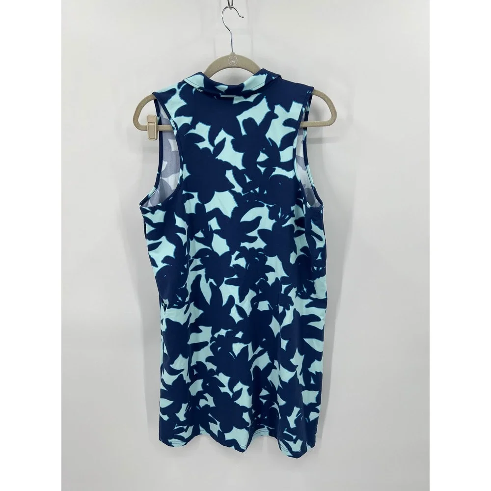 Southern Tide Blue Floral Sleeveless Performance Golf Dress Size Large - Picture 4 of 8